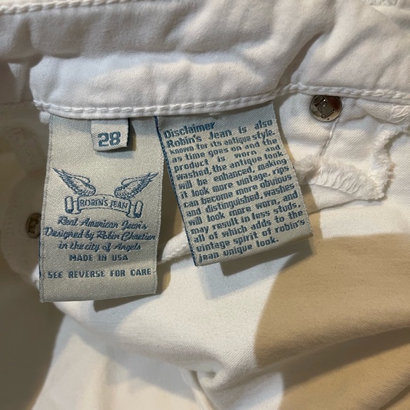 Y2K Vintage White Low-Rise Robin’s Jean Shorts - Picture 4 of 4